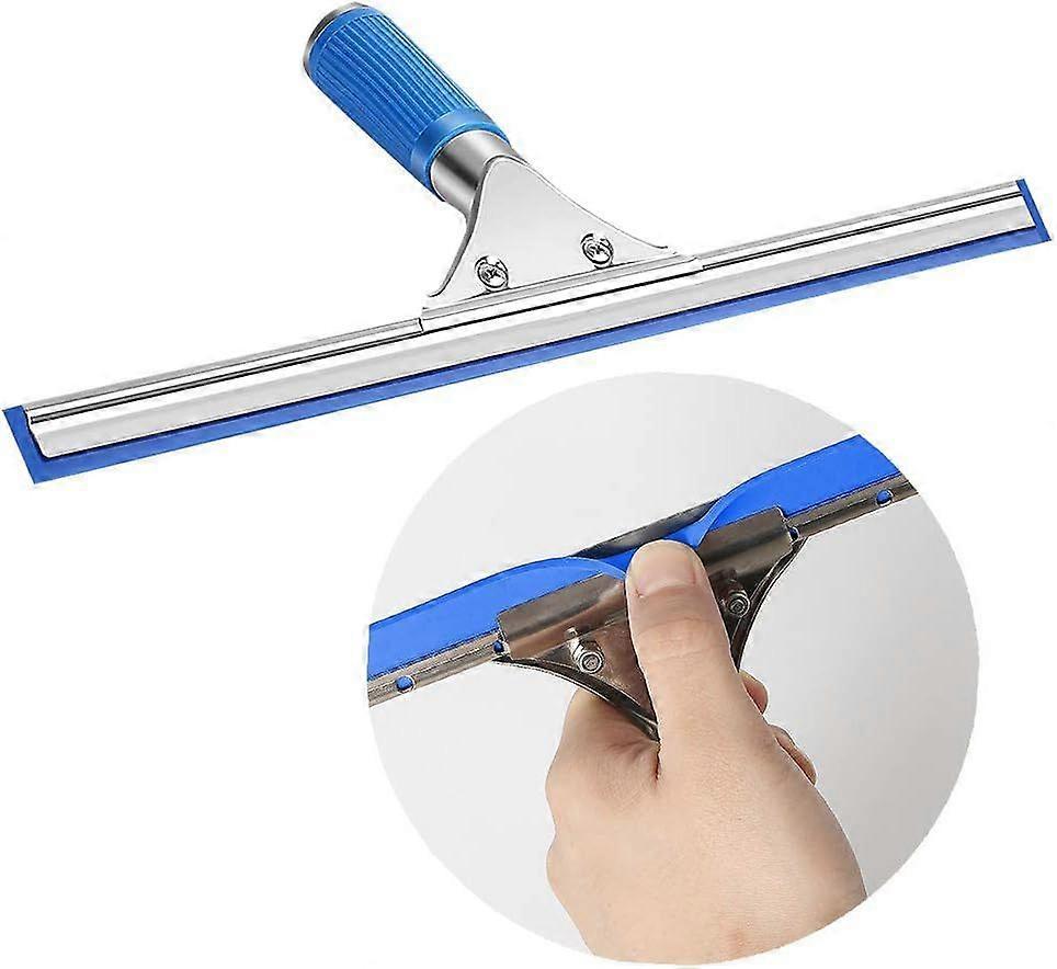 Window Cleaning Kit, Squeegee with Microfiber Cloth & Rubber Lip