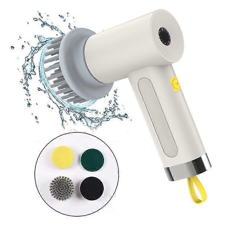Electric Cleaning Brush with 4 Heads, 2 Modes Rotating Scrubber