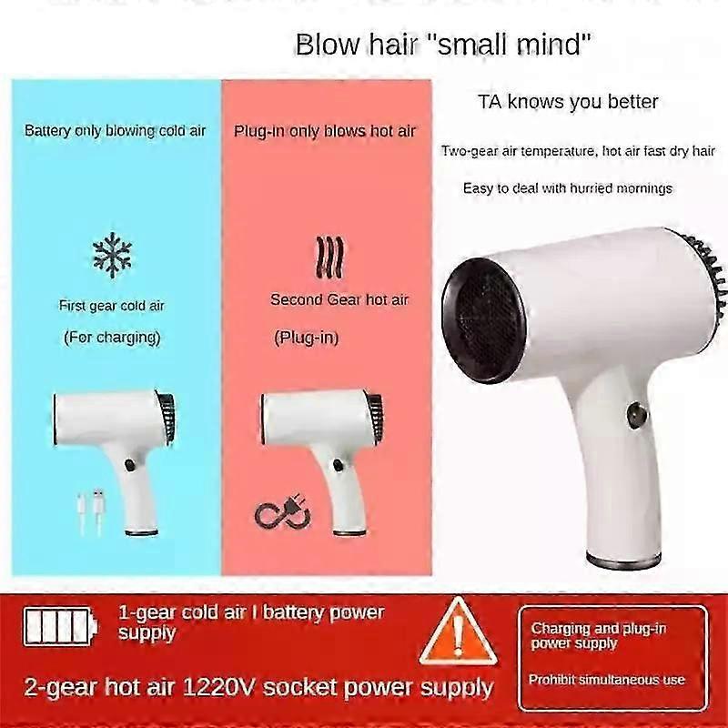 Cordless Hot & Cold Ion Hair Dryer Portable Rechargeable Dryer