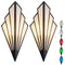 Battery Operated Wall Sconce Set of 2, RGB Wireless Lamp with Remote, Black