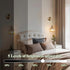 Battery Operated Wall Sconces Set of 2, Vintage Amber Glass, Rechargeable, Remote Dimmable