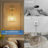 Battery Operated Wall Sconce Set of 2, Rechargeable Rattan RGB Light, Remote, Bedroom