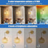 Battery Operated Wall Sconce Set of 2, Rechargeable Rattan RGB Light, Remote, Bedroom
