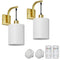 Battery Operated Wall Sconces Set of 2, Dimmable Wireless LED Lights, Remote, Gold