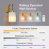 Battery Operated Wall Sconces Set of 2, Dimmable Wireless LED Lights, Remote, Gold