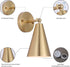 Modern Gold Battery Operated Wall Sconces Set of 2, Remote Dimming, Dual Color, Adjustable