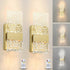 Battery Operated Wall Sconces Set of 2, Rechargeable LED Brass Gold Lights, Remote