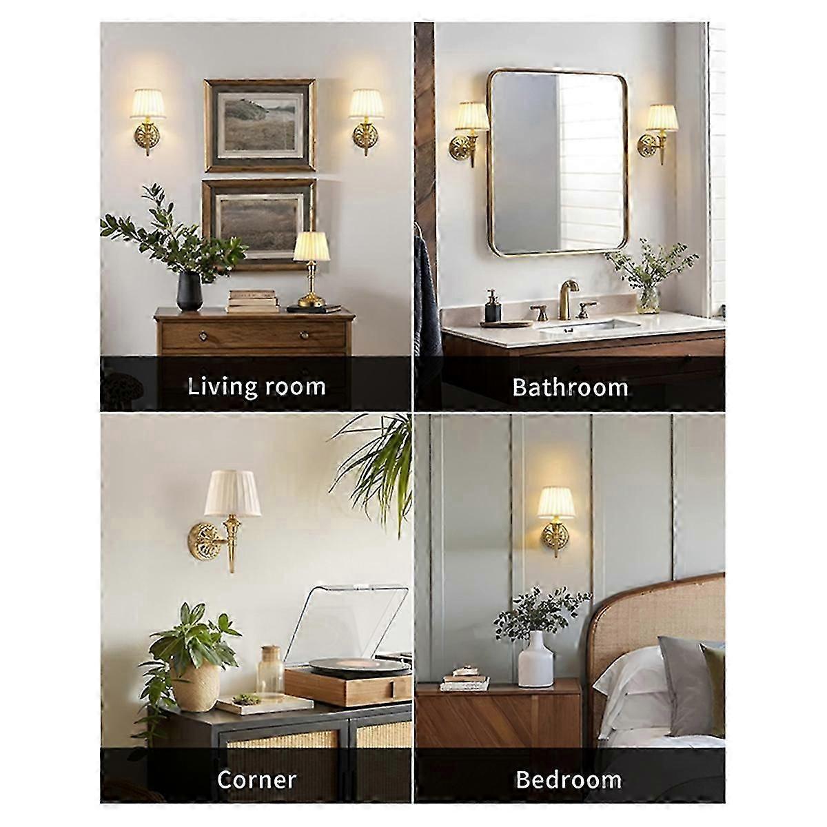 Battery Operated Wall Sconce Light Set of 2