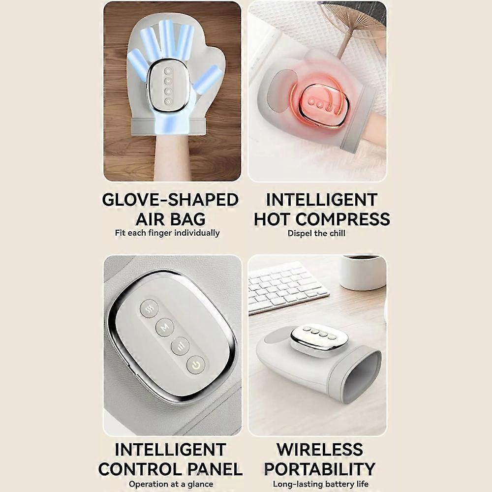 Cordless Hand Massager with Independent Finger Airbag Compression