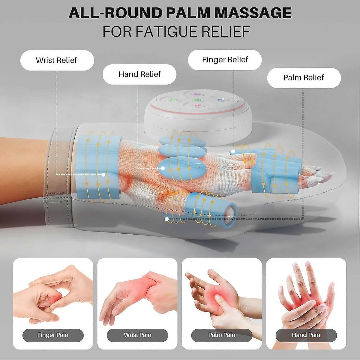 Hand Massager with Heat & Compression, Finger & Palm Massage Gift