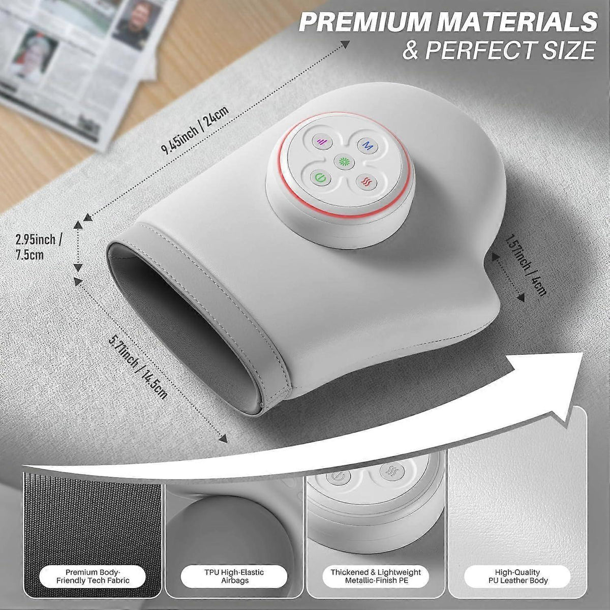 Hand Massager with Heat & Compression, Finger & Palm Massage Gift