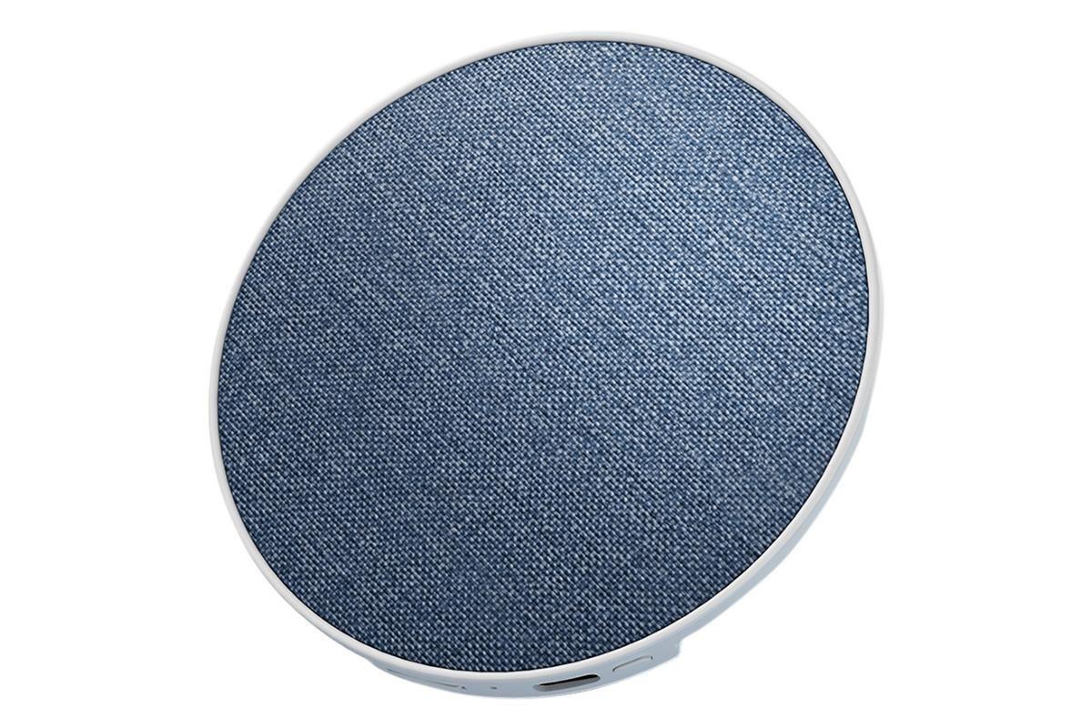 Under‑Pillow Speaker – 92mm Bluetooth 5.4, White Noise, Linen Cover (Blue)