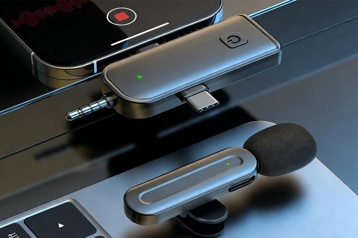 2.4G Wireless Lavalier Microphones for iPhone Android USB-C Lightning Plug Play