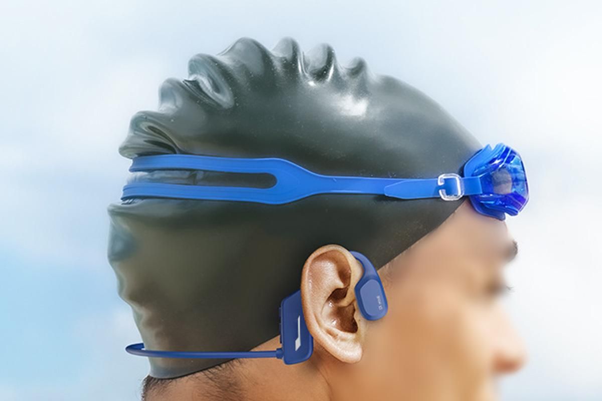 Bone Conduction Headphones Bluetooth Waterproof Sports Headset for Running Cycling Walking - Blue