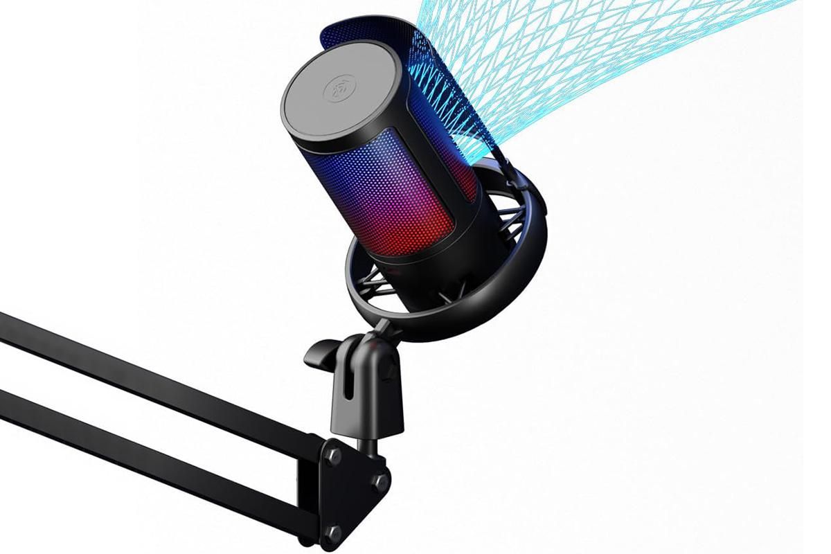 USB Gaming Microphone Kit for PC Gain Control with Pop Filter Boom Stand