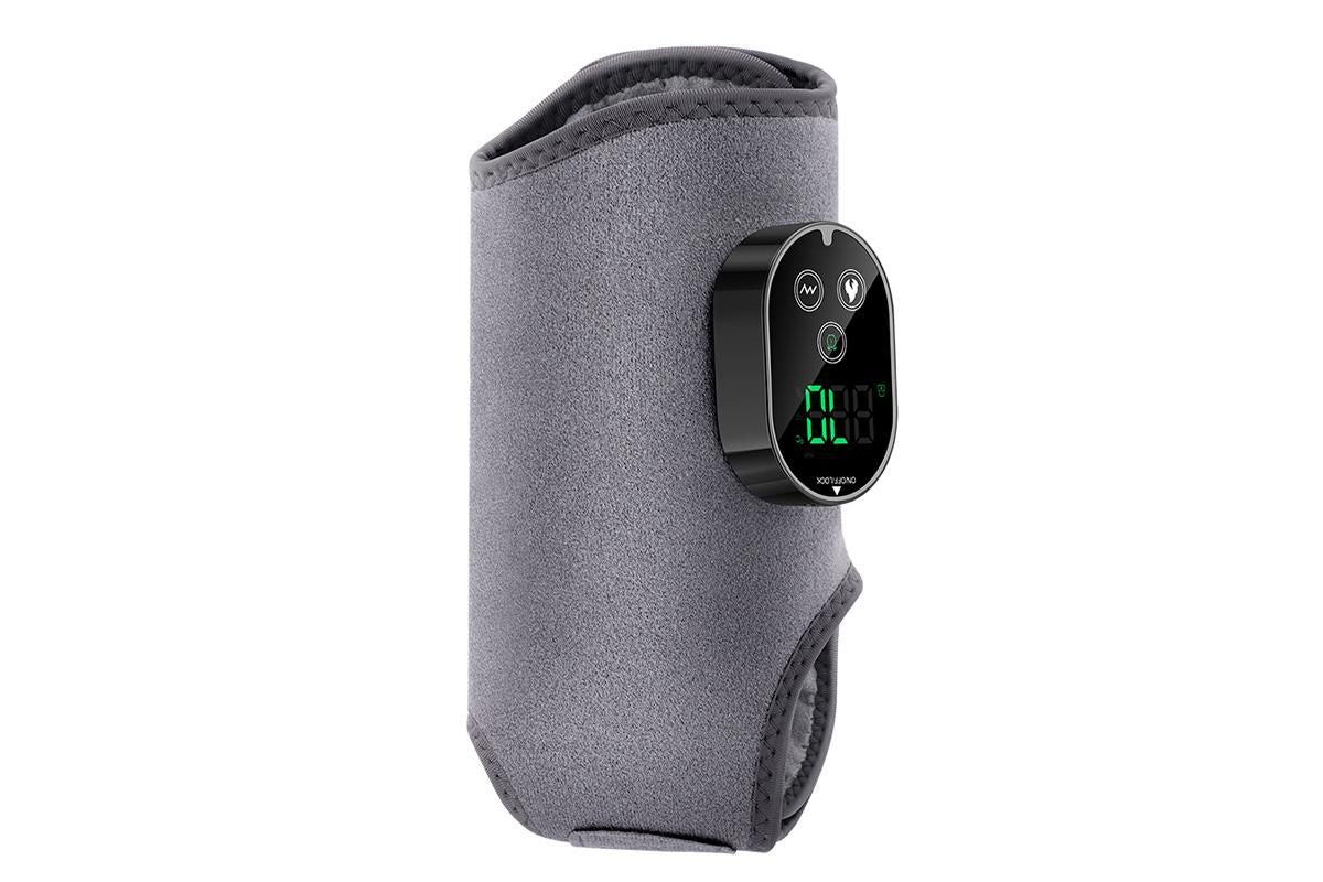Electric Foot Ankle Massager Joint Pain Relief Heating Vibration Hot Compress - Gray