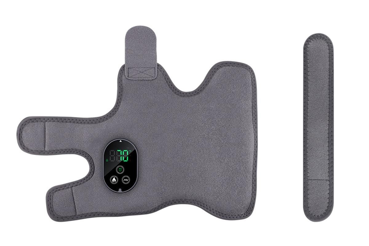 Electric Foot Ankle Massager Joint Pain Relief Heating Vibration Hot Compress - Gray