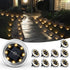 10Pcs Mini Solar Ground Lights Outdoor Pathway Decorative Lights for Yard Garden Decor White Light