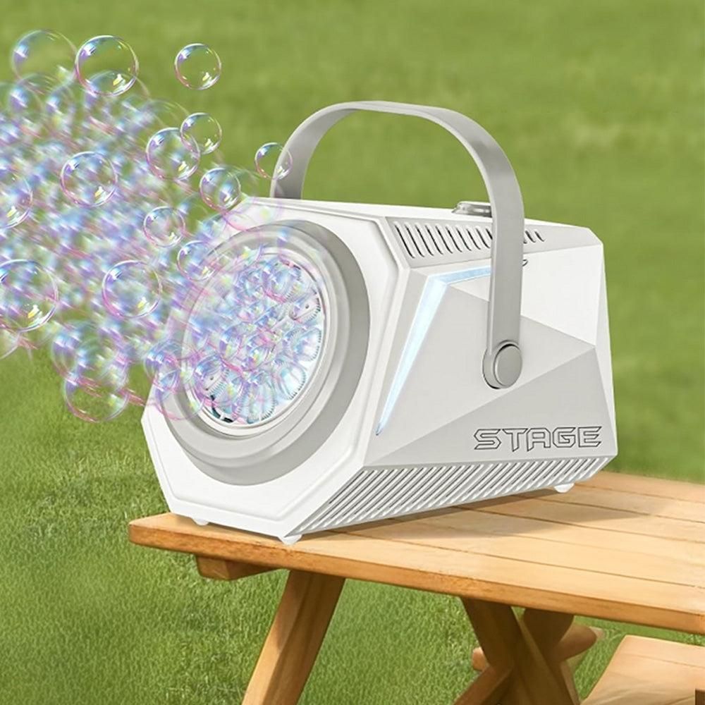 Bubble Machine Automatic Minute Big Bubbles Blower Maker for Outdoor Birthday Parties White