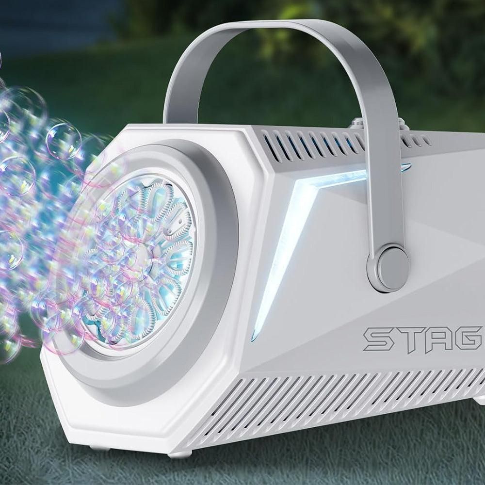 Bubble Machine Automatic Minute Big Bubbles Blower Maker for Outdoor Birthday Parties White