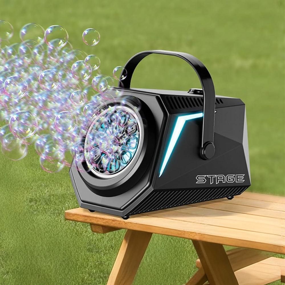 Bubble Machine Automatic Minute Big Bubbles Blower Maker for Outdoor Birthday Parties Black