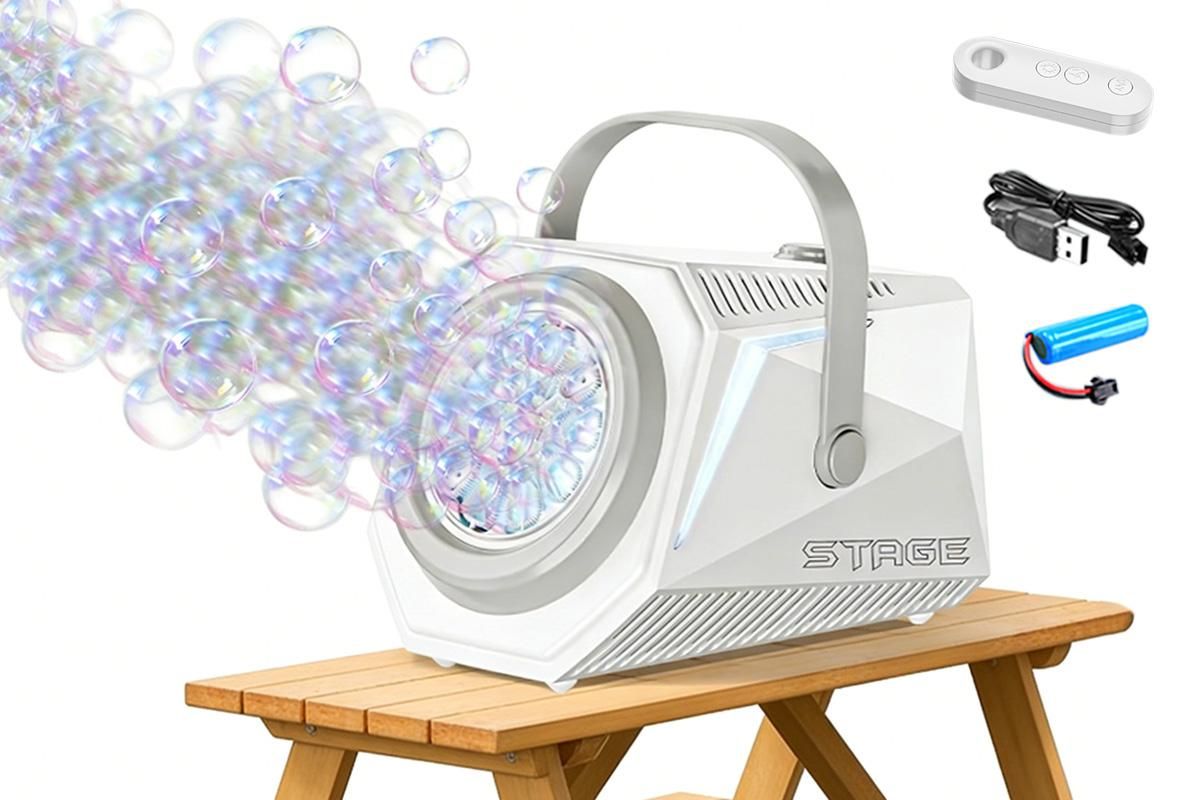 Bubble Machine Automatic Minute Big Bubbles Blower Maker for Outdoor Birthday Parties Black
