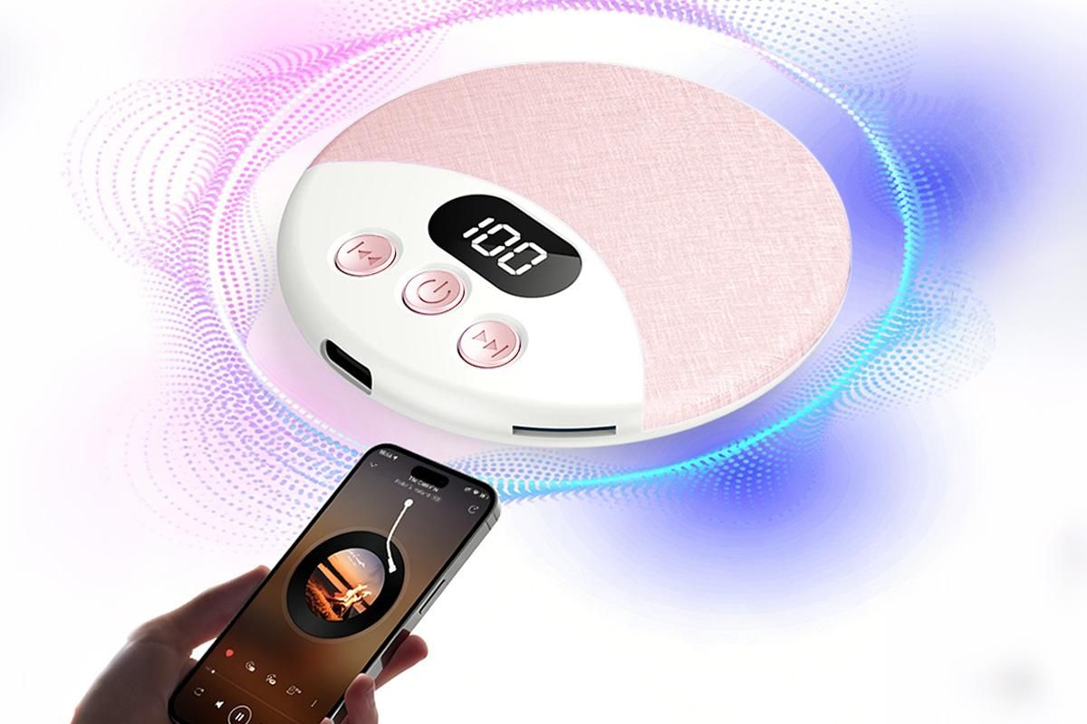 Under Pillow Bluetooth Sleep Speaker Wireless Bone Conduction Speaker-Pink