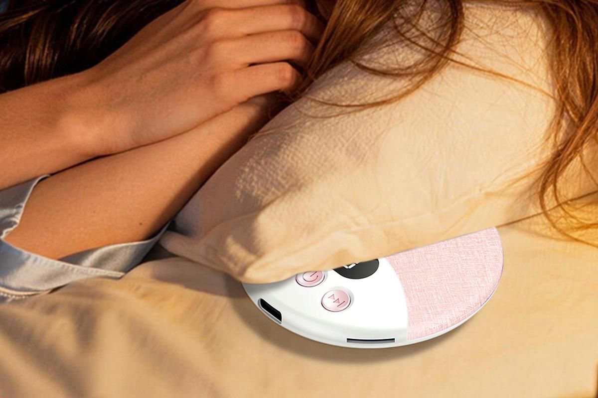 Under Pillow Bluetooth Sleep Speaker Wireless Bone Conduction Speaker-Pink