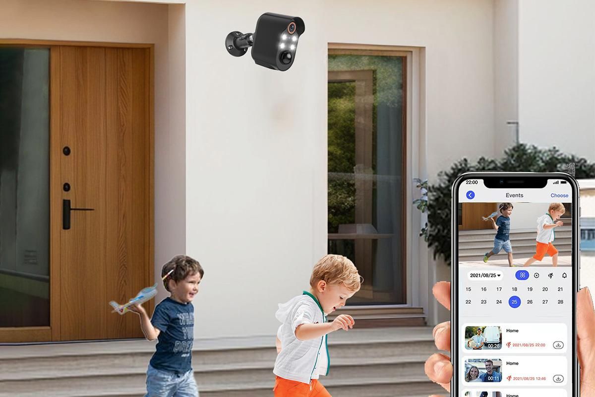 Wireless Security Camera with AI Motion Detection Real Time Notifications Waterproof -Black