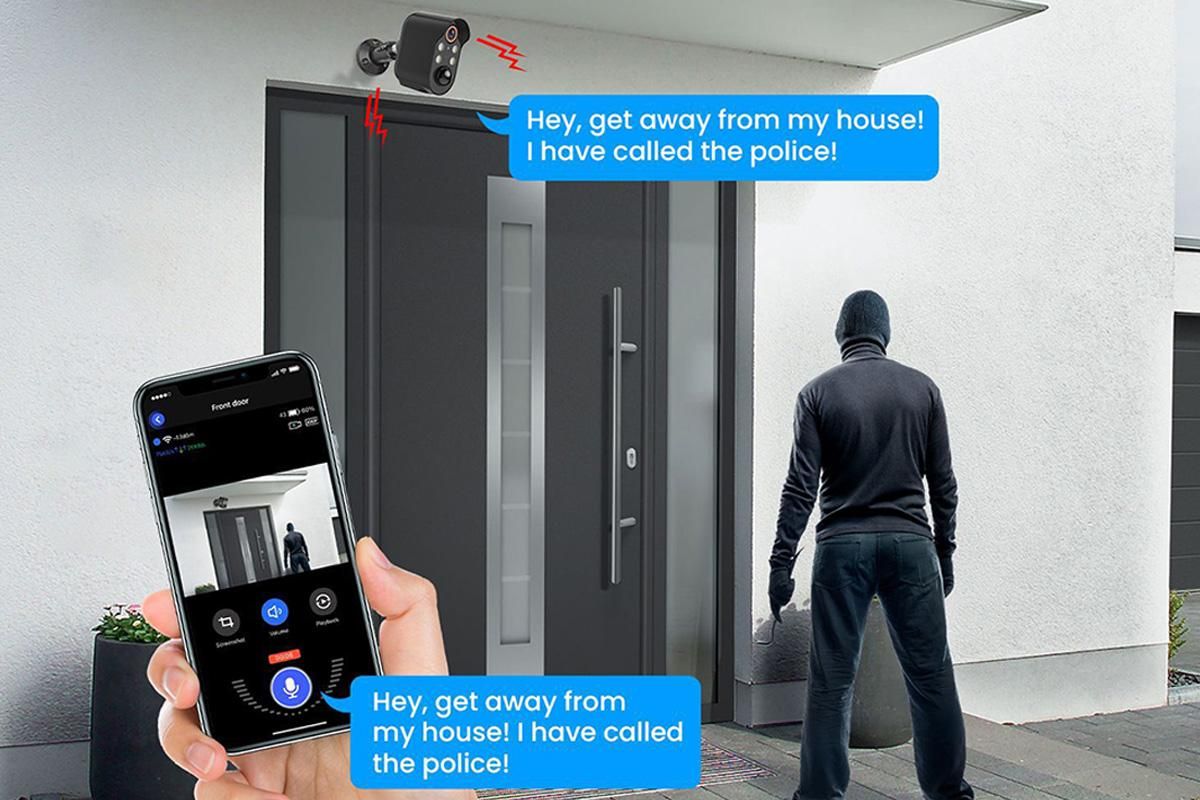 Wireless Security Camera with AI Motion Detection Real Time Notifications Waterproof -Black