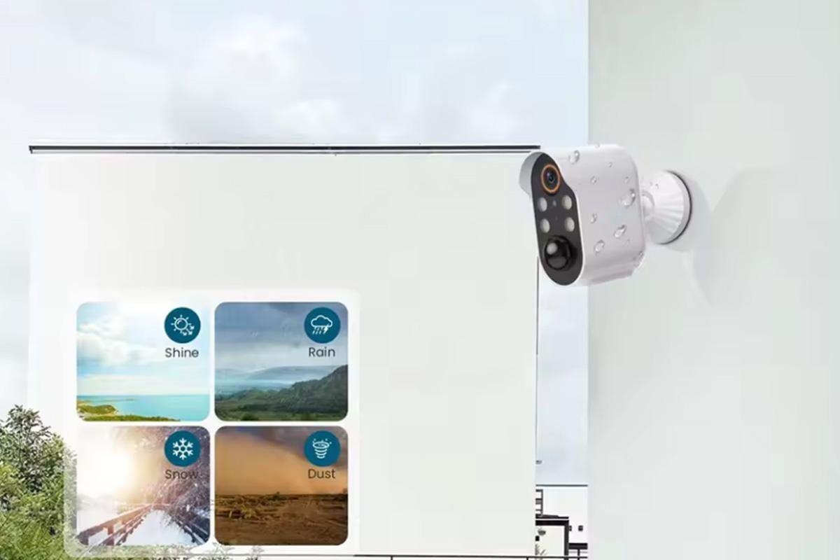 Wireless Security Camera with AI Motion Detection Real Time Notifications Waterproof -White