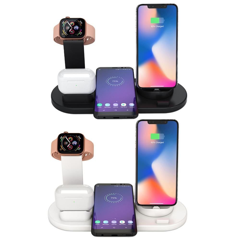 Wireless Charger Dock 3 in 1 Charging Station Wireless Charger Stand for Apple iPhone Watch -White