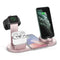 Wireless Charger Dock 3 in 1 Charging Station Wireless Charger Stand for Apple iPhone Watch -Rose gold