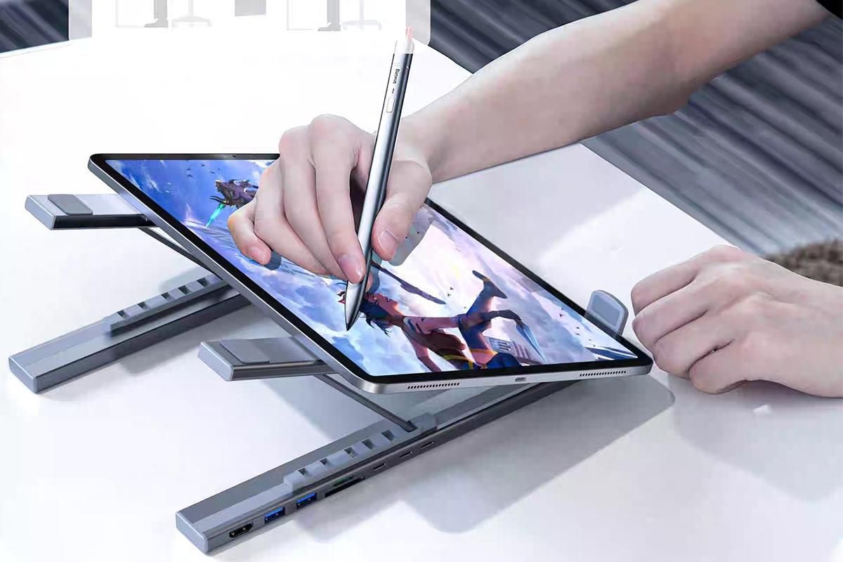 8-in 1 Laptop Stand with Docking Station USB 3.0 PD 100W 4K HDMI for MacBook