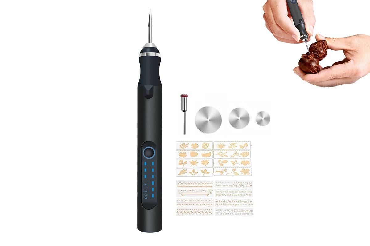 Electric Micro Engraver Pen DIY Engraving Tool Kit Cordless Portable Rechargeable Engraving Pen-Pink