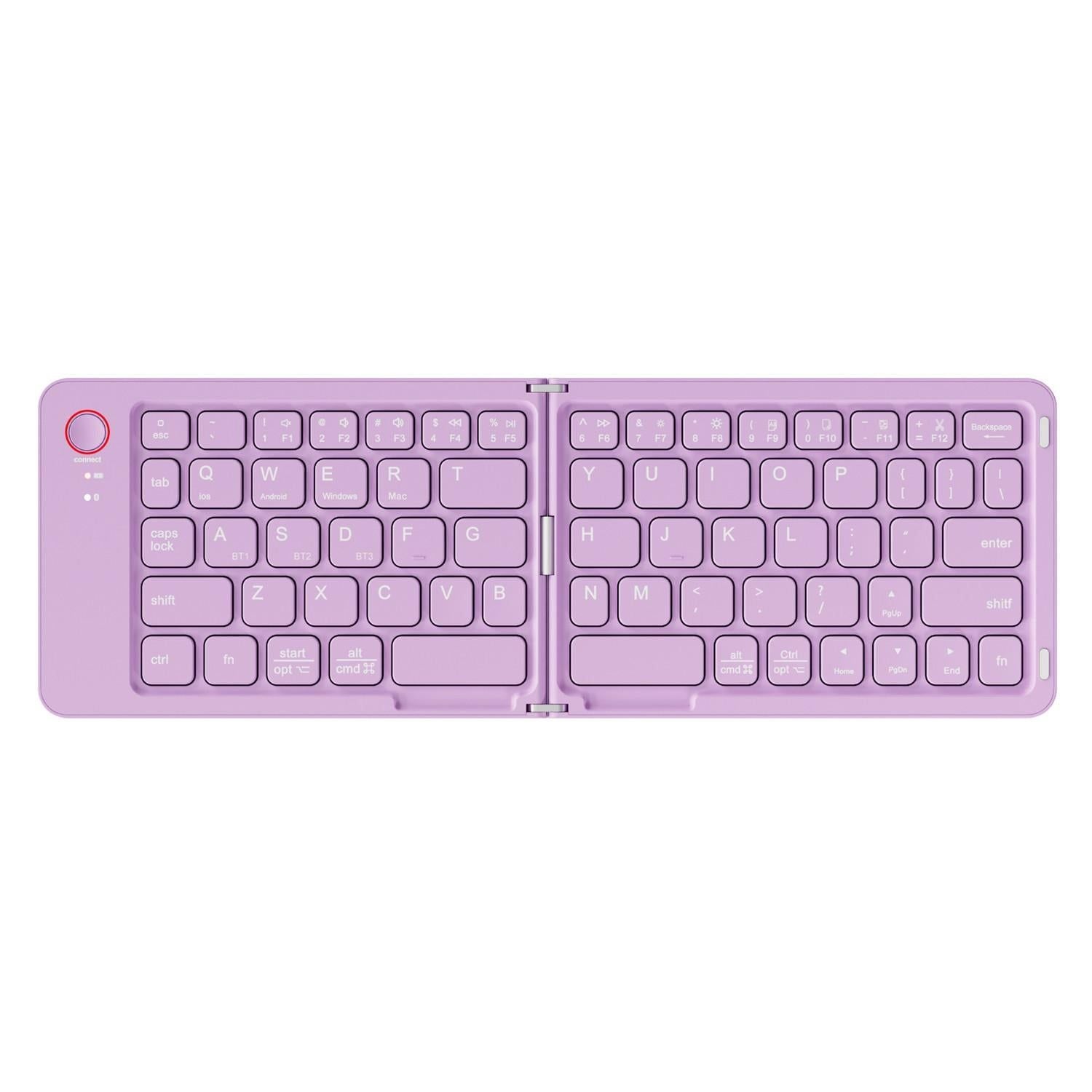 Foldable Bluetooth Keyboard B023 Dual Fold Portable Keyboard 3 Device Connection Green