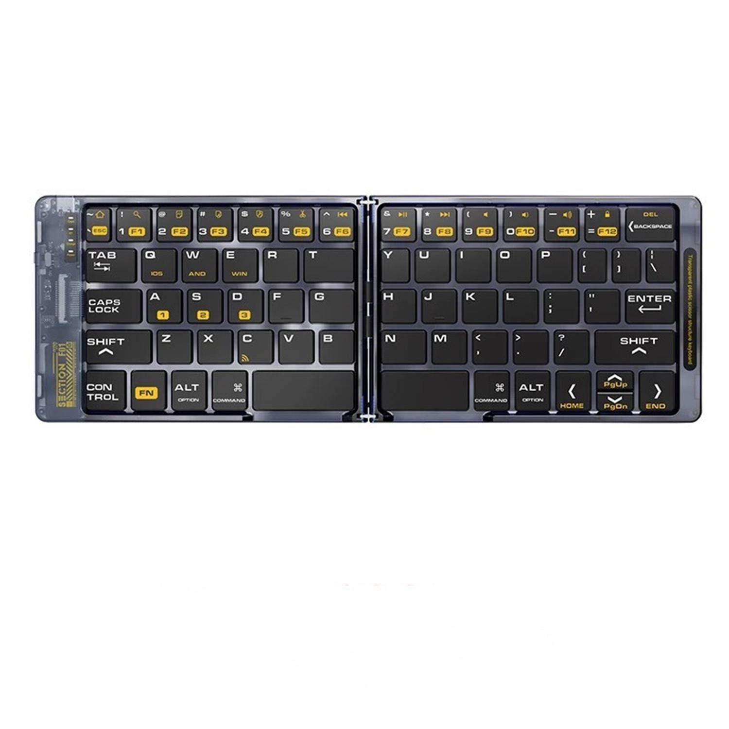 Foldable Keyboard F69 Transparent Bluetooth Keyboard Triple Device Connection