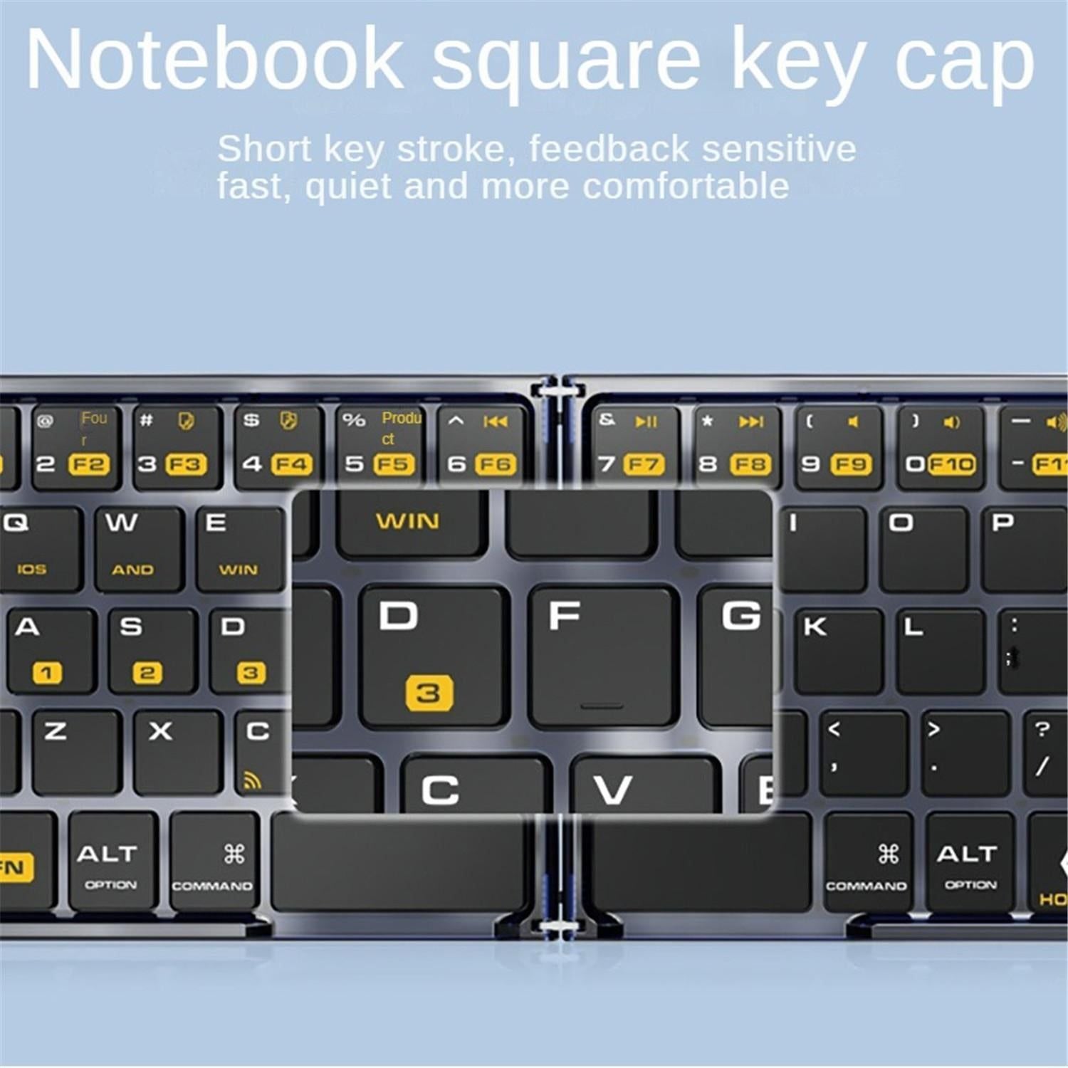 Foldable Keyboard F69 Transparent Bluetooth Keyboard Triple Device Connection