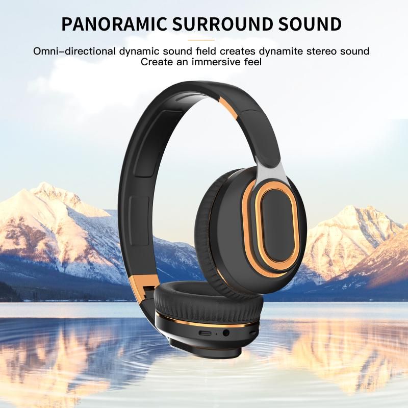 H7 Foldable Bluetooth Stereo Headphones Subwoofer Support TF Card Type-C Charging Wireless Earphones - Light Gray