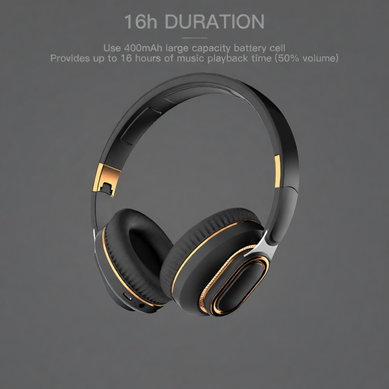 H7 Foldable Bluetooth Stereo Headphones Subwoofer Support TF Card Type-C Charging Wireless Earphones - Light Gray