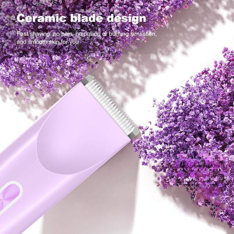 2-in-1 Electric Women's Shaver for Private Care, Bikini Trimmer, Painless & Wet/Dry, Rechargeable - Blue
