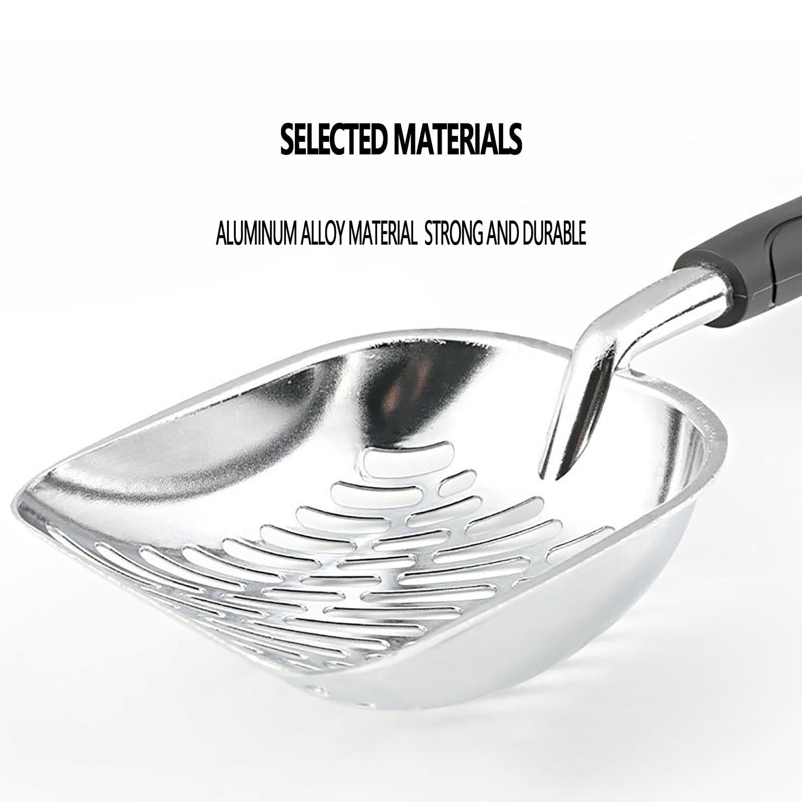 Metal Cat Litter Scoop Heavy Duty Alloy Matte Black