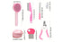 Pet Grooming Kit 8 Piece Nail Clipper File Deshedding Brush Flea Comb Toothbrush - Pink