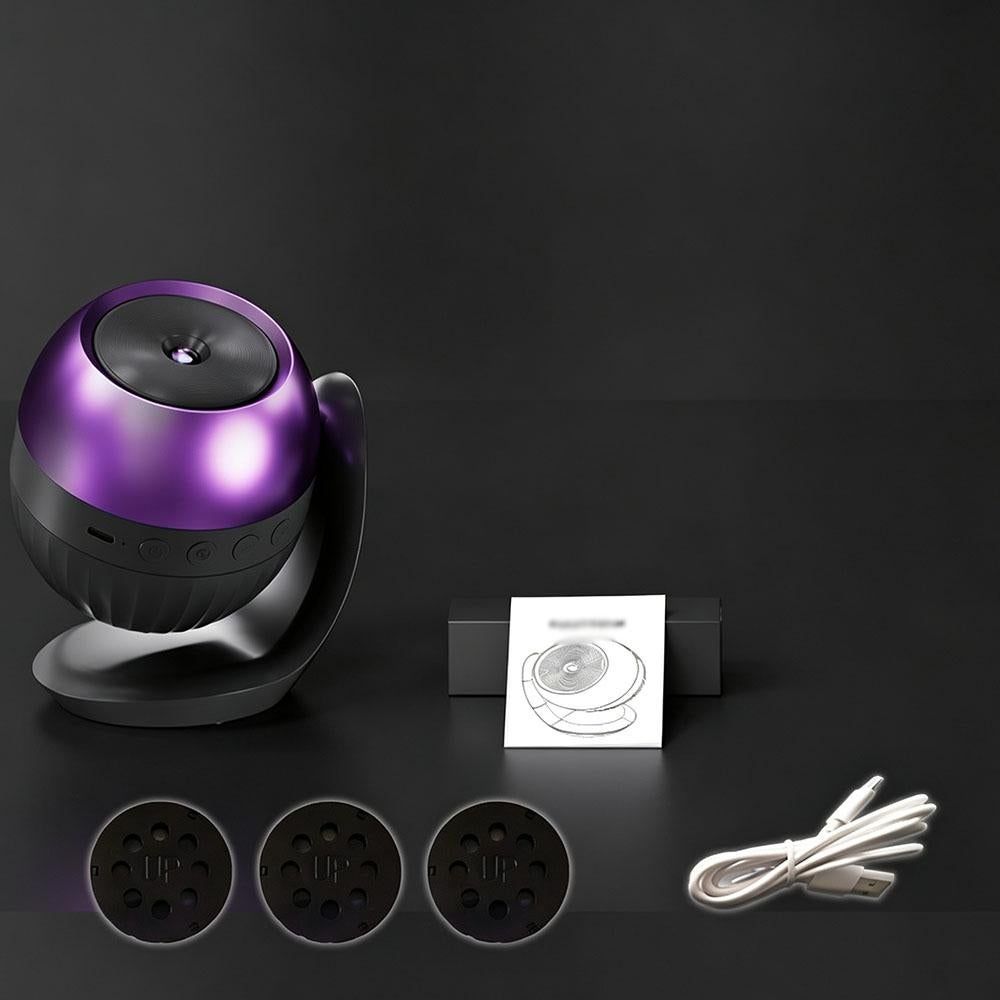 24 Pattern Star Projector Night Light with White Noise and Type C Power - Black