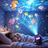 24 Pattern Star Projector Night Light with White Noise and Type C Power - Black