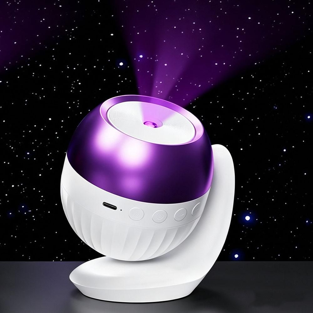 24 Pattern Star Projector Night Light with White Noise and Type C Power - White