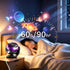 24 Pattern Star Projector Night Light with White Noise and Type C Power - White
