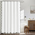 Waterproof Shower Curtain Thick Boho Wavy Edge With Rustproof Hooks - White