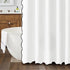 Waterproof Shower Curtain Thick Boho Wavy Edge With Rustproof Hooks - White