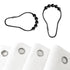 Waterproof Shower Curtain Thick Boho Wavy Edge With Rustproof Hooks - White